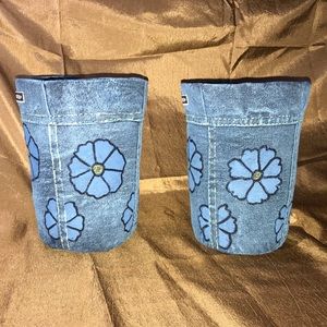 SUPER CUTE HAND PAINTED DENIM PLANTERS